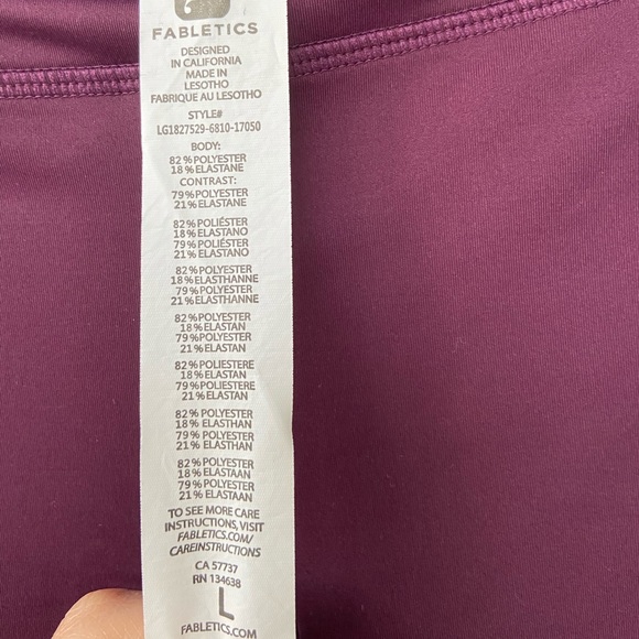 Fabletics Salar Statement PowerLite 7/8 Burgundy L - Picture 7 of 9